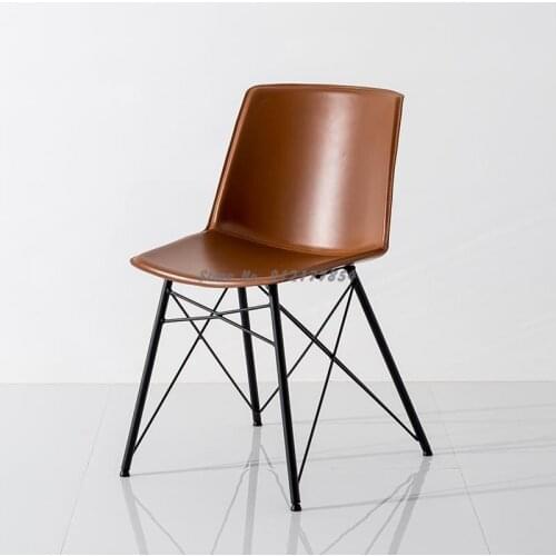 Nordic Light Luxury Dining Chair Home Modern Minimalist Backrest Desk Stool Net Red Chair Industrial Style Cafe Chair