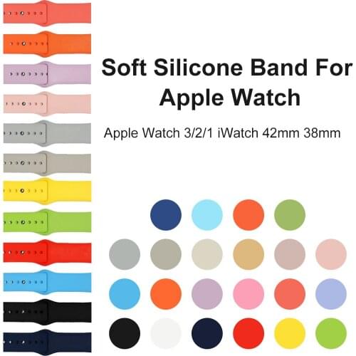 Sport Silicone Band for iWatch Series 3 / 2 /1 Replaceable Bracelet Strap for apple Watch 42mm 38mm Watchband Watchstrap