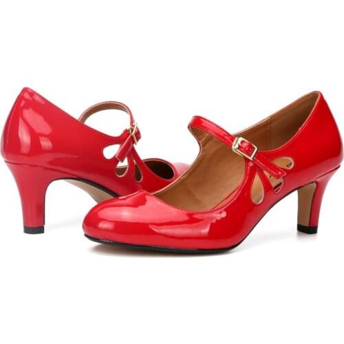 Round Toe Vintage Mary Jane Strap Kitten Heel Drag Queen Queer Crossdresser Skull Mens Plus Size EUR 36-48 Women Shoes