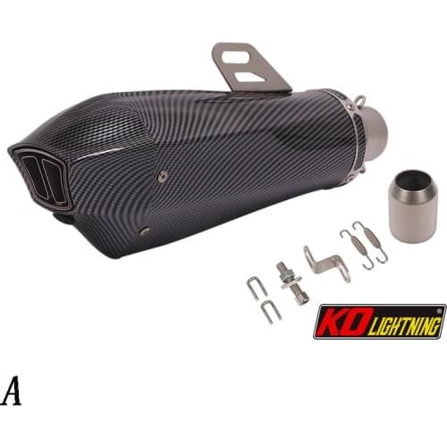 51/60mm Universal Motorcycle Exhaust Tail Pipe With Silencer Stainless Steel 380/390mm Modified For ATV Street Bike