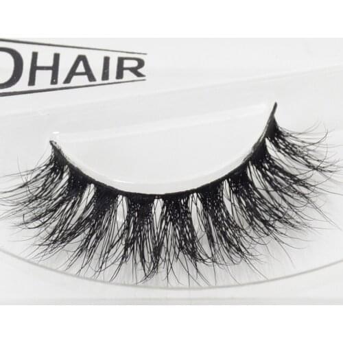Visofree 1 pair D008 3D Mink Eyelash Wholesale 100% Real Mink Fur Handmade Crossing Lashes Individual Strip Thick False Eyelash