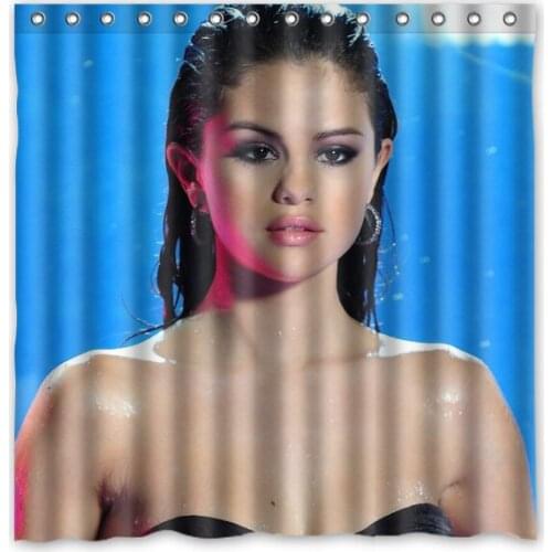 Selena Gomez Shower Curtain Waterproof Fabric Curtain For The Bathroom Polyester Bath Screen Shower Room Product 180x180cm