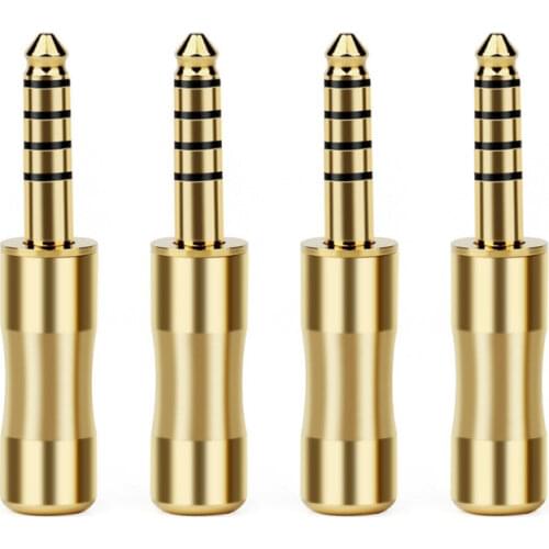 Headphone Jack Solder 4.4mm 5 Poles Male Plug Gold Plating Audio Connector DIY Headset Wire Audio Video Adapter For NW-WM1Z/A