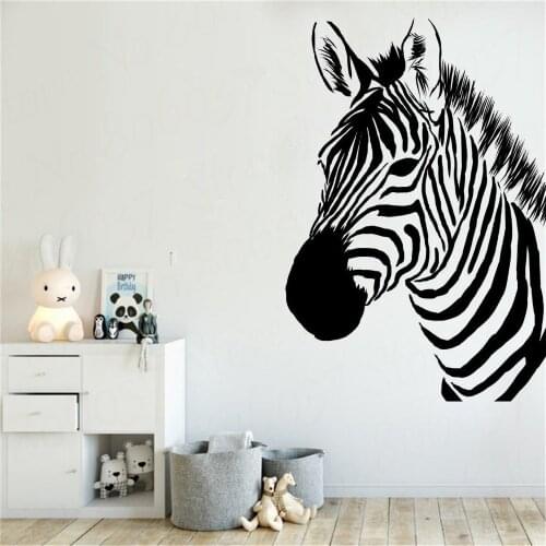 Fun Zebra Vinyl Wall Stickers Wall Decor For Kids Room Baby Room Home Decoration Wall Decals Stickers Murals Wallpaper WL1282
