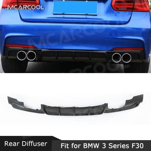 Carbon Fiber Rear Diffuser Lip Spoiler for BMW 3 Series F30 F35 M-sport 2012 -2018 Fins Shark Diffuser Bumper Protector