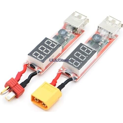 XT60 Plug / T Plug 2S-6S Lipo Battery Plug to USB 5V 2A Charger Converter Adapter FPV charger Adapter for Phone PC