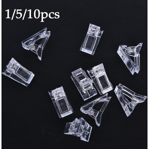 5pcs Nail Tips Clip Transparent Finger Building Gel Extension Nails Art Manicure Tool