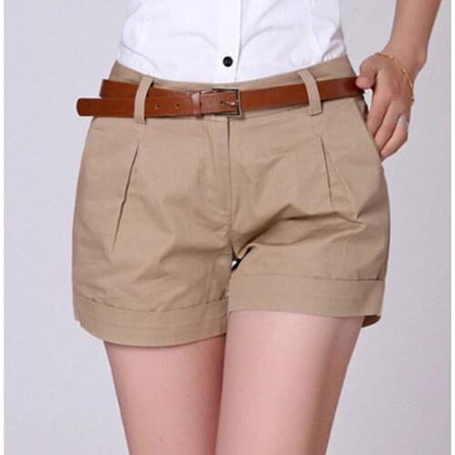 2020 New Korea Summer Cotton Fashion Casual Shorts Women Wild Shorts Mid Waist Loose Womens Shorts White Khaki XXL