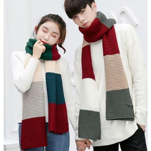 Women men scarf Korean wool female student long thick warm knitting winter scarf