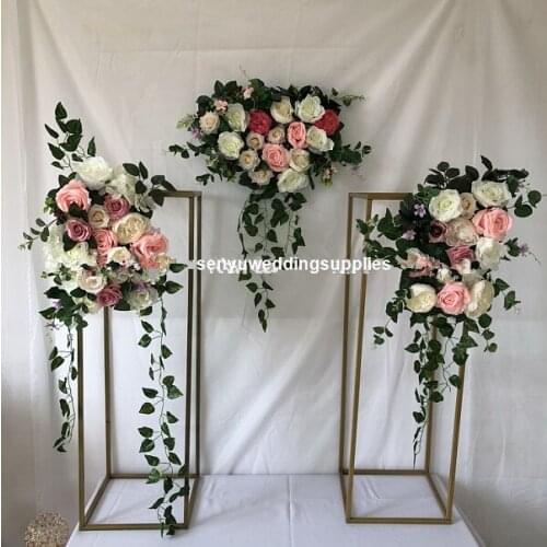 12pcs)Wholesale elegant wedding party table gold metal flower vase centerpiece senyu1739