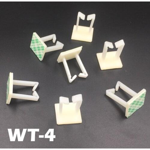 20pcs WT-4 21x18.5 21*18.5mm White Nylon Plastic Self Adhesive Computer Case Wire Cable Fixed Tie Mount Clamp Clip