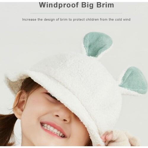 2020 Fashion Baby Warm Bucket Hat Autumn and Winter Keep Warm Children Cap With Three-dimensional Rabbit Ears Tail