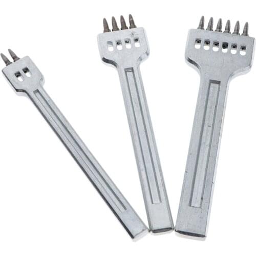 3Pcs 4mm French Style Leather Craft Hole Lacing Stitch Punch Tool