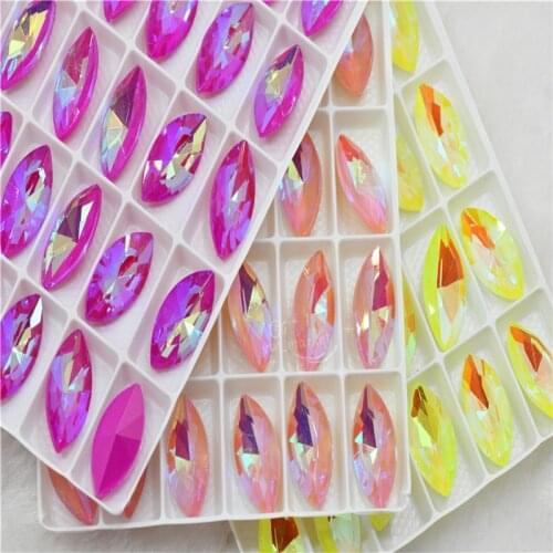 9x18mm Horse Eye Shape for Jewellery Making glass stones pintback Needlework beads