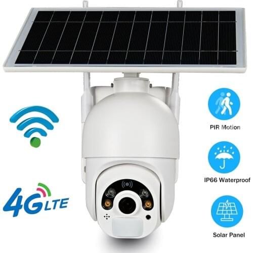 4G Solar IP Camera WiFi 1080P HD Outdoor Security Camera Battery Powered PTZ PIR Motion Detection Wireless Surveillance Camera
