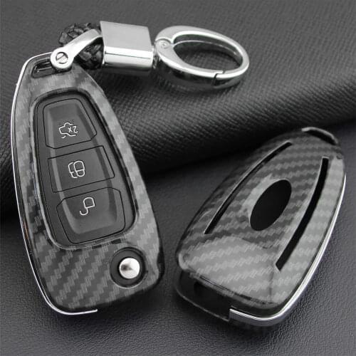 Key Case Fob Bag Holder ABS Hard Shell Cover Parts Fit For Ford M.ondeo Mustang Edge Explorer F150 with keychain