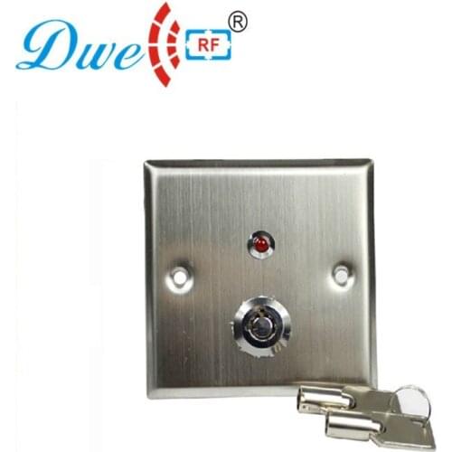DWE CC RF Exit Button Stainless Steel Access Control Push Button Switch With Key LED For Access Control System DW-806L
