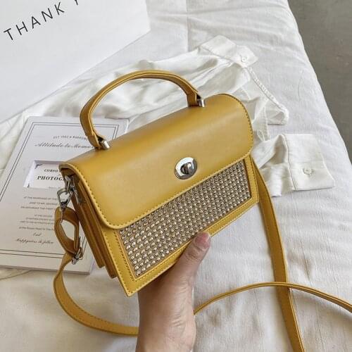 European Fashion Female Square Bag 2021 New Quality PU Leather Womens Designer Handbag Rivet Lock Chain Shoulder Messenger bags