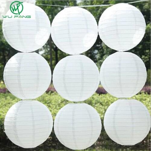 10pcs White Chinese Round Paper Lanterns 10cm-40cm Hanging Lamps Festival Home Wedding Decoration Party supplies lantern