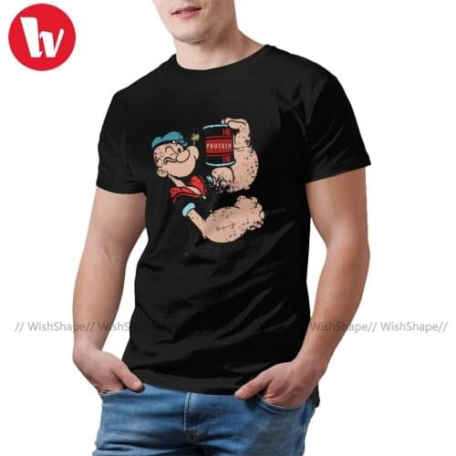 Popeye Tshirt Streetwear 100 Cotton T Shirt Short Sleeves Beach Printed Custom Tops Male Oversized 3XL