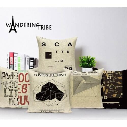 Geometric Letter Pillowcase Housewares Cushion Cover 45X45 Farmhouse Home Decor Throw Pillow Covers Custom Living Room Cushions