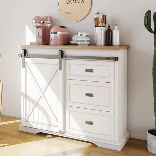 JACHOR 24-72'' Super Mini Cabinet Slide Hardware J-Shaped Sliding Door Roller Fittings for Single Door