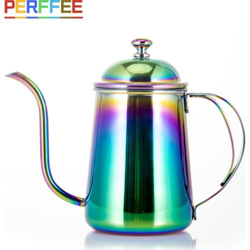 Drip Kettle 650ml Pour Over Coffee Tea Pot Swan Long Neck Food Grade Stainless Steel Non-stick Thin Mouth Gooseneck Drip Kettle