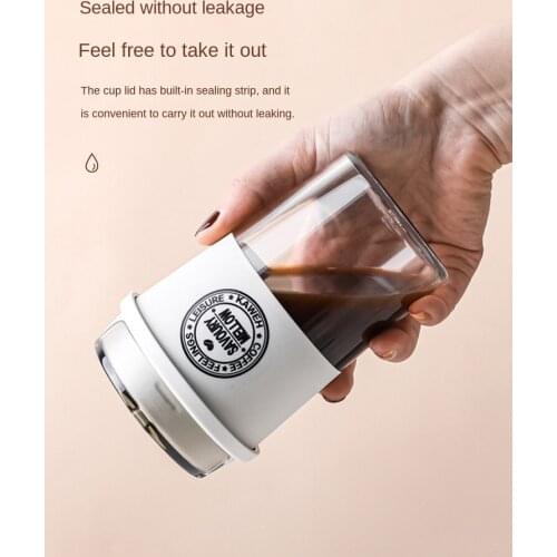 Coffee Cup Portable Cup Portable Takeaway Tumbler Ins Style Portable Brewing Cup with Lid High Sense