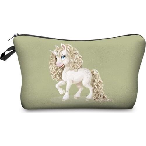 Fashion Unicorn Cosmetic Bag Print Women Brand makeup bags Cute bag headset candy Cosmetic printing Collection Casual men zipper
