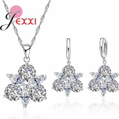 Fashion New Original Silver 925 Brand Jewelry Necklace Drop Earrings Gift Sets for Women/Girls Engagement