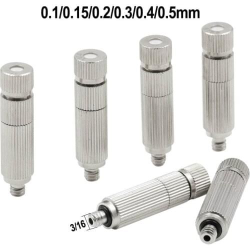1Pcs Low Pressure Fog Mist Nozzle with Filter Copper 0.1-0.5mm Slip Lock Quick-connect Nozzles Agriculture Cooling Sprayer