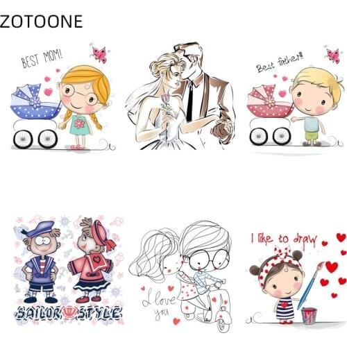 ZOTOONE Valentines Day Patches for Clothes Iron on Couples Patch Stickers for Boys Girls Heat Transfers DIY Vinyl Appliques G