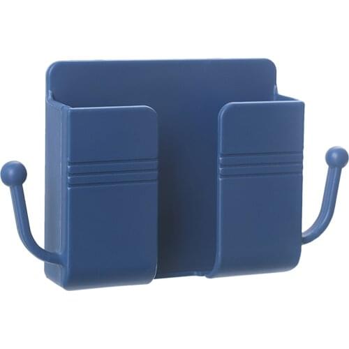 Wall Mounted Organizer Storage Box Remote Control Mounted Mobile Phone Plug Wall Holder Charging Multifunction Holder Stand