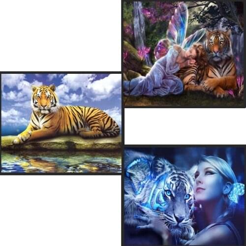 Tiger New Full Painting Animal Picture Picture full Rhinestone Christmas Home Decor