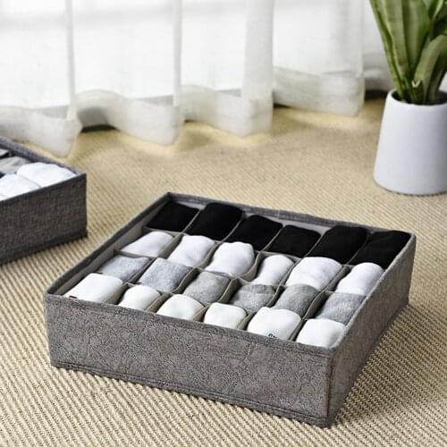 Home Foldable Closet Socks Organizer For Underwear Cotton Underwear Storage Box Socks Bra And Panties Drawer Organizer Drawers