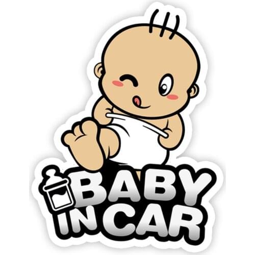 B0174 Self-adhesive Decal Boy Baby in Car V3 Car Sticker Waterproof Auto Decors on Bumper Rear Window