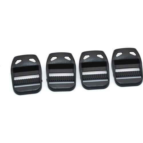 Plastic Slide Buckle Tension Locks Strap Adjuster Plastic Black Sliplock Buckle Crooked Slider Webbing Straps for Backpack Seat
