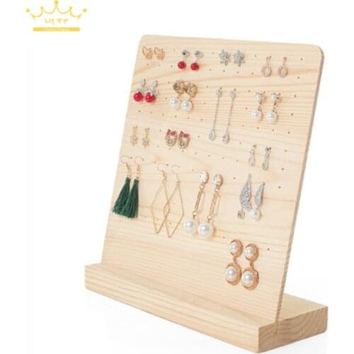 Solid Wood L Plate Earrings Storage Shelf Household Jewelry Rack Earring Display Hanging Earring Jewelry Display Rack