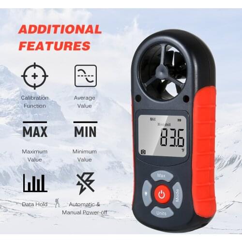 8 in1 Handheld Digital Anemometer BTMETER BT-100-WM Digital Anemometer Barometer Handheld Wind Speed Temperature Tester Humidity