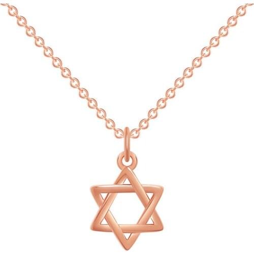 Simple Exquisite Jewelry Geometric Necklace Rose Gold Smooth Star Necklace For Women