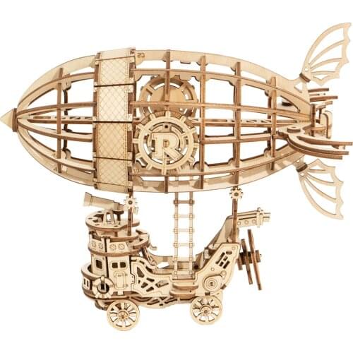 Robotime diy Airship 3d Wooden Puzzle, Brain Teaser, Construction Set for Teens