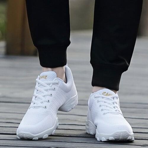 Mesh Jazz Shoes Mens Modern Soft Outsole Dance Sneakers Breathable Dancing Fitness Training Shoes Ballroom Dance Shoes