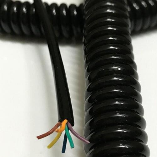 6 core Spiral Spring Cable Wire Extension Electric Cable 0.6 Square High Power Cord 1 PCS/ Lot Undraw 2.5m Wire