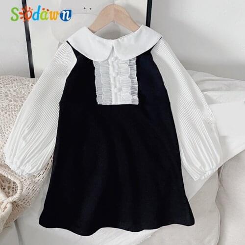 Sodawn 2021 Childrens Clothes Puff Sleeve Princess Dress Party Dress Kids Dress Girl Clothes For 2-6 Years
