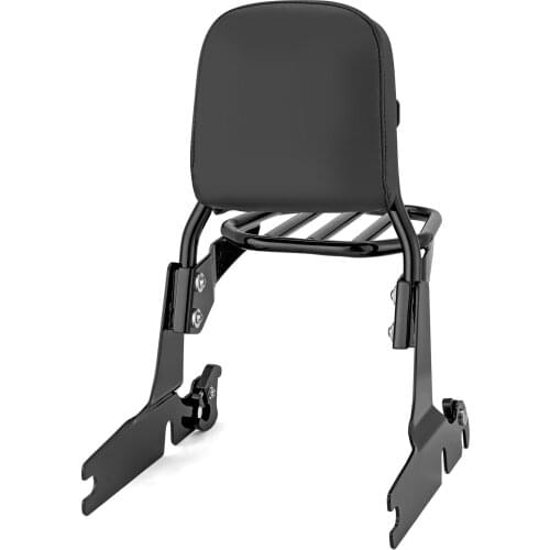 Motorcycle Passenger Backrest Sissy Bar + Luggage Rack Gloss Black Standard Height Steel For Harley 2006 SOFTAIL HERITAGE FLST