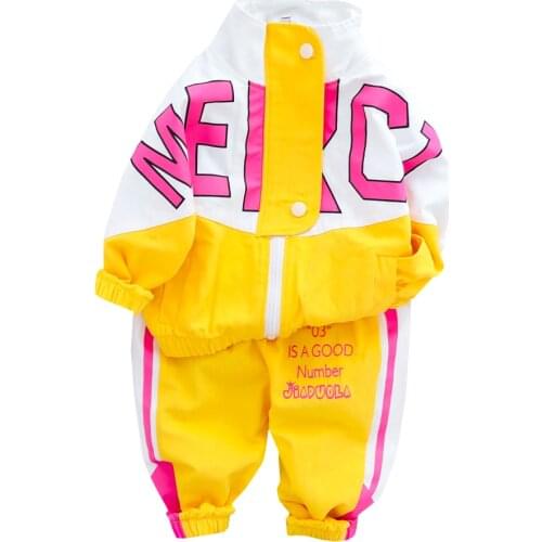 Baby Girls Tracksuit Kids Boy Girl Clothing Sets Spring Autumn Children Letter Zipper Clothes Suit Boys Sportswear Outfits 1-4Y