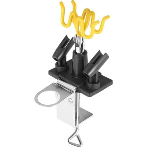 Universal Clamp-on Air Brush Holder, Holds up to 4 Air Brushes, Rotatable Topper Bracket, Air Brush Stand Holder