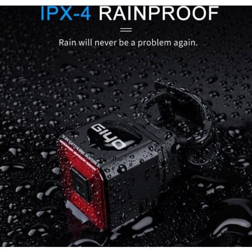 GIYO Smart Bicycle Light Rear Taillight Bike Accessories Auto On/Off USB Rechargeable Stop Signal Brake Lamp LED Safety Lantern