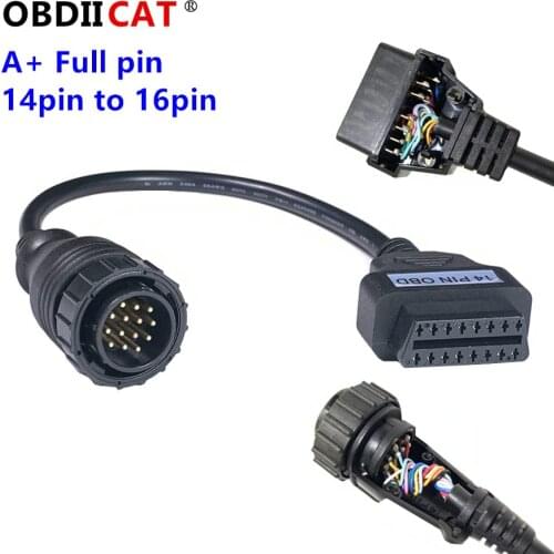 High Quality Full Pin Me-r cedes BE-NZ Sprinter 14 Pin To 16 Pin obd OBD2 Diagnostic Cable Adapter Connector