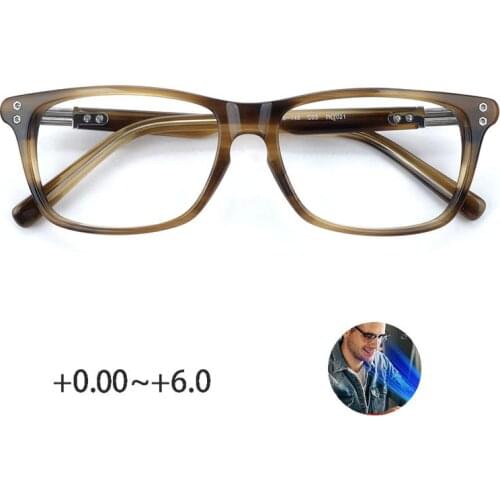 Japan Acetate Reading Glasses Men Blue Light Blocking Anti-reflective 0~+6.00